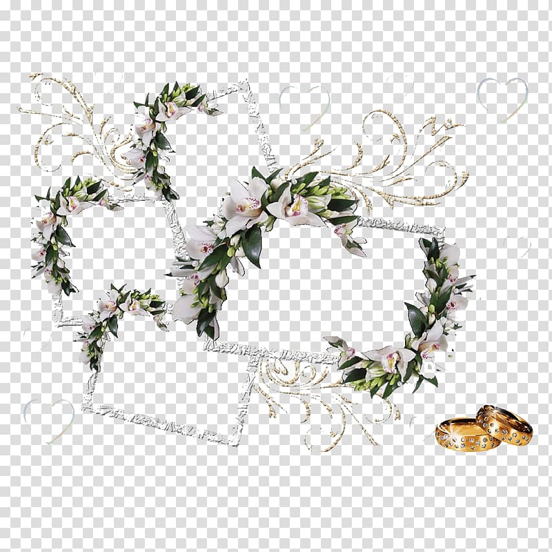 white and green leafed wreath illustration, frame Wedding, Wedding style frame transparent background PNG clipart