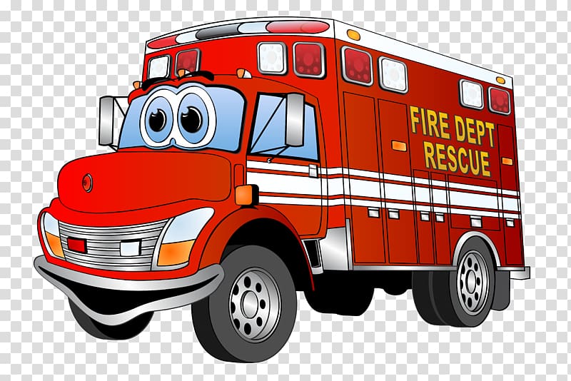 red and white firetruck illustration, Fire engine Cartoon Truck , Cartoon Firetrucks transparent background PNG clipart