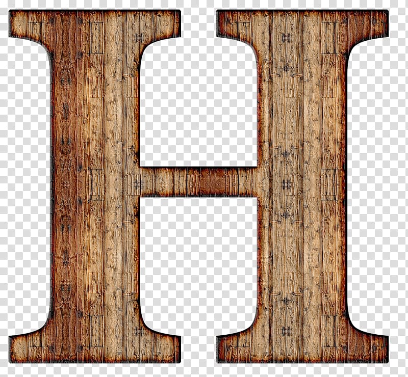 brown letter h cutout, Wooden Capital Letter H transparent background PNG clipart