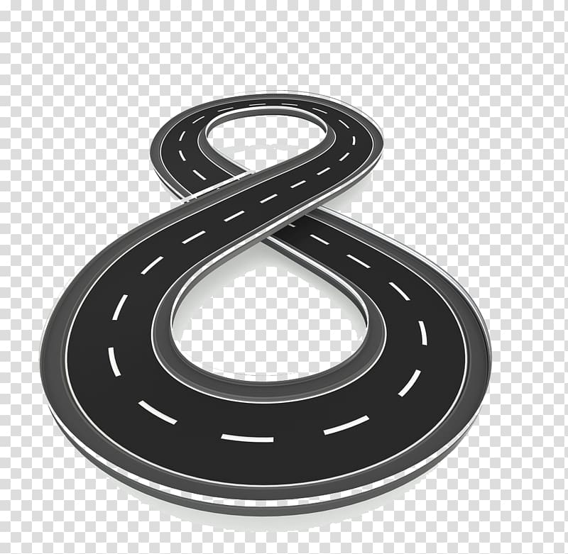 letter 8 shape gray road illustration, 8-shaped road transparent background PNG clipart