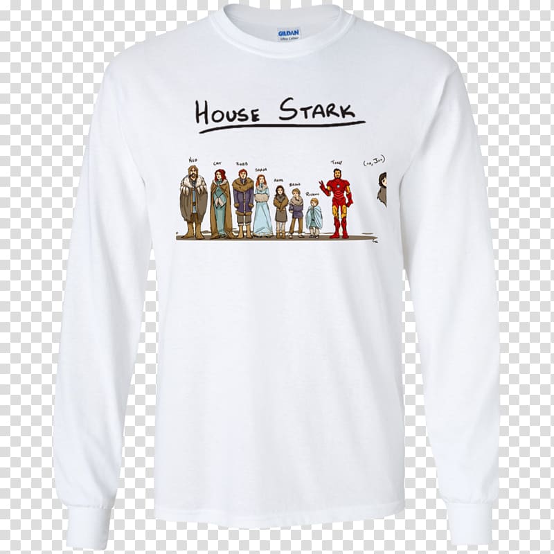 T-shirt Jon Snow Sansa Stark Eddard Stark Hoodie, Stark House transparent background PNG clipart