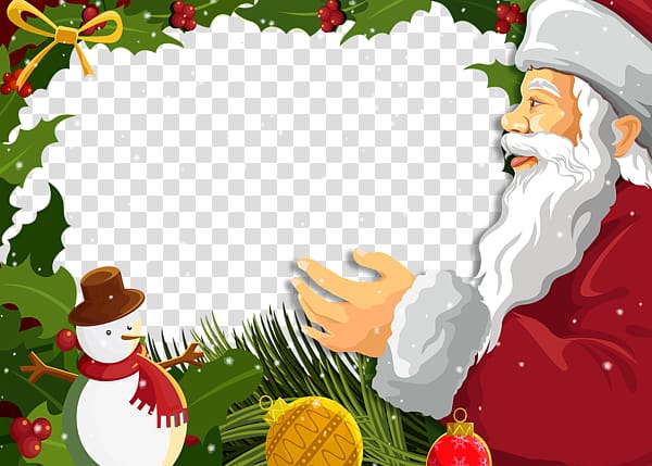 frame Wish Holiday, Santa postcard background transparent background PNG clipart