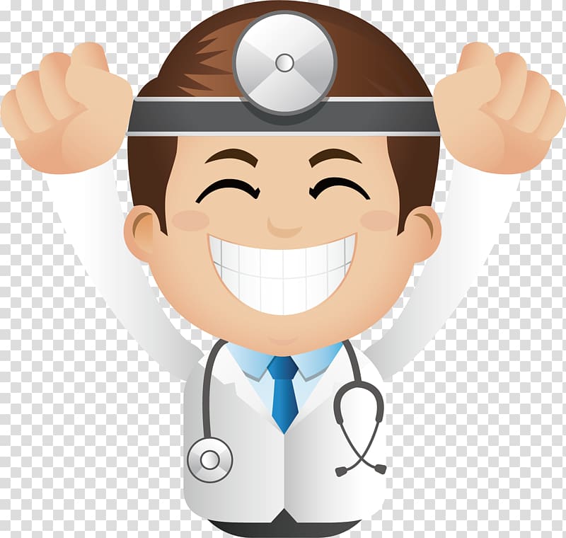 Physician Cartoon, Happy cartoon, head of a doctor transparent background PNG clipart