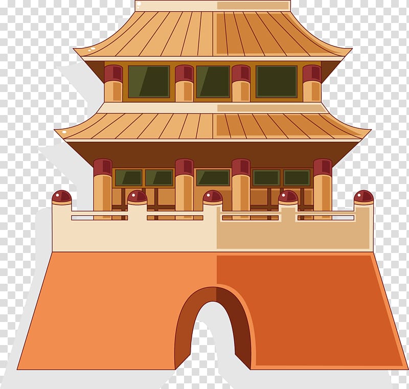 China Building Architecture Illustration, Retro Palace Chinese transparent background PNG clipart