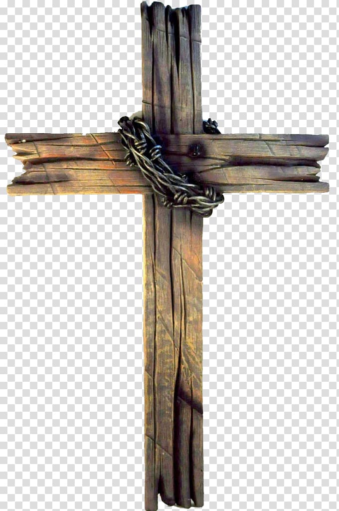 Brown wooden cross with gray chain illustration, The Old Rugged Cross Wood Christian cross Drawing , wood transparent background PNG clipart