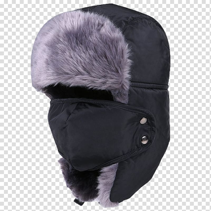 Hat Ushanka Cap Winter Fur, Lei Feng cap black transparent background PNG clipart