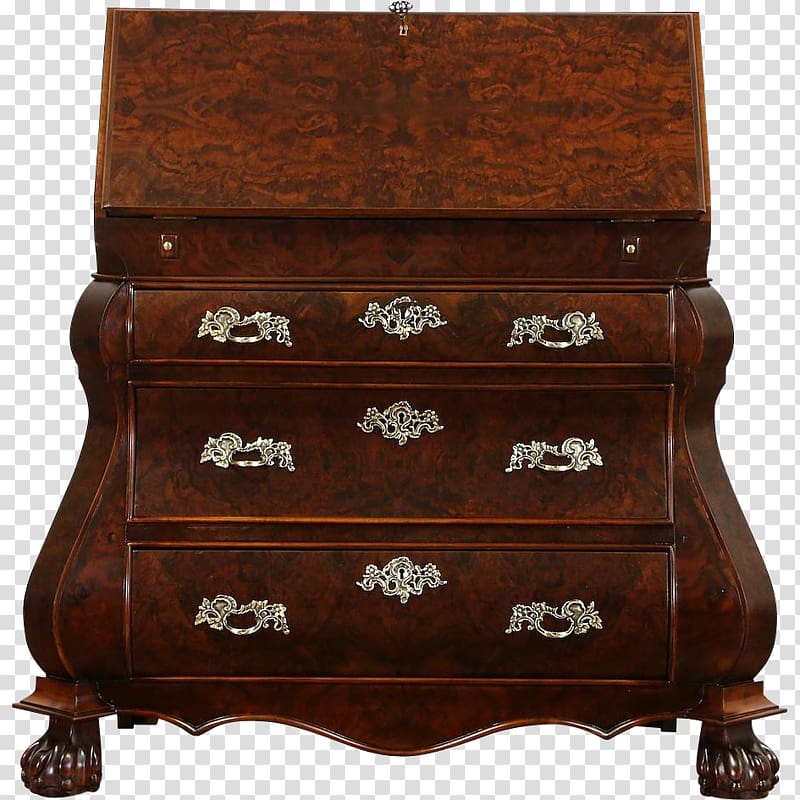 Secretary desk Chest of drawers Fall front desk, hand painted transparent background PNG clipart