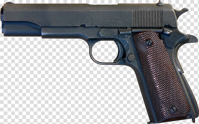 M1911 pistol .45 ACP Semi-automatic pistol Semi-automatic firearm, hand gun transparent background PNG clipart
