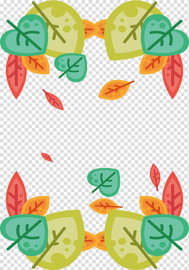 Leaf Euclidean , Colorful cartoon leaf frame transparent background PNG clipart