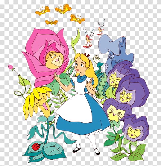 Alice in Wonderland illustration, Alices Adventures in Wonderland Caterpillar White Rabbit The Mad Hatter, Alice In Wonderland transparent background PNG clipart