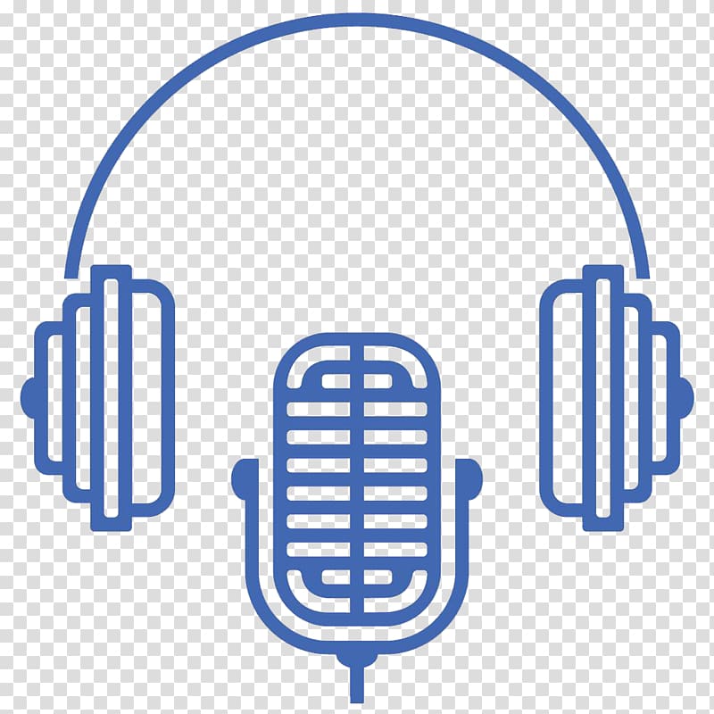 blue line headphone mike icon transparent background PNG clipart