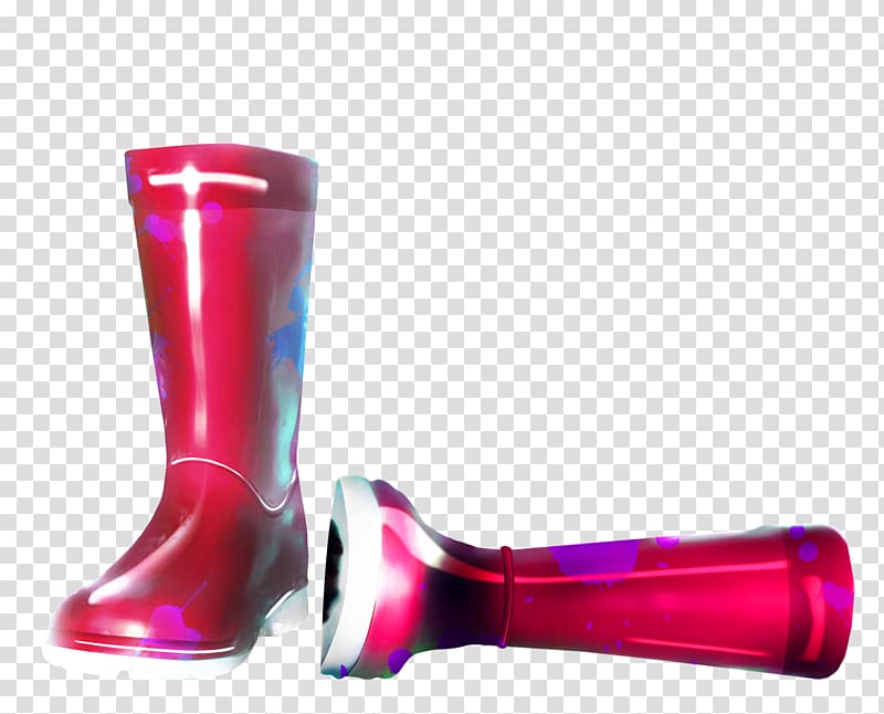 Color Rain Blue Wellington boot, Rose red hand-painted rain boots material free to pull transparent background PNG clipart