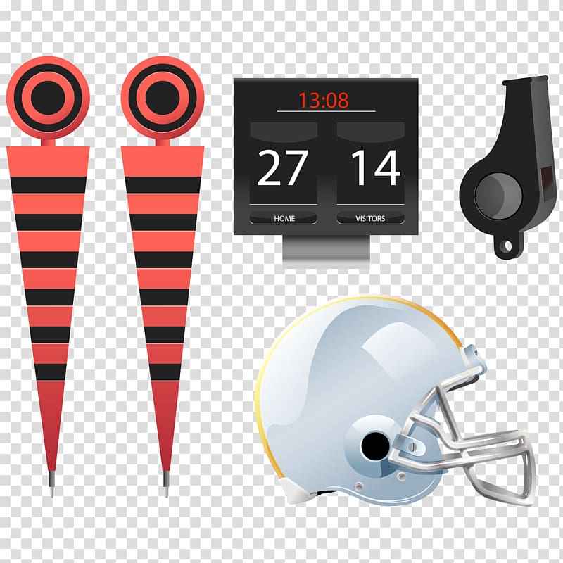 American football Rugby football Football helmet, collection of American football objects transparent background PNG clipart