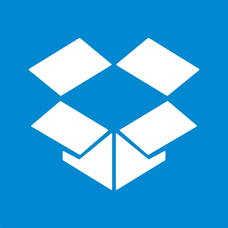 blue square triangle, Dropbox, white box illustration transparent background PNG clipart