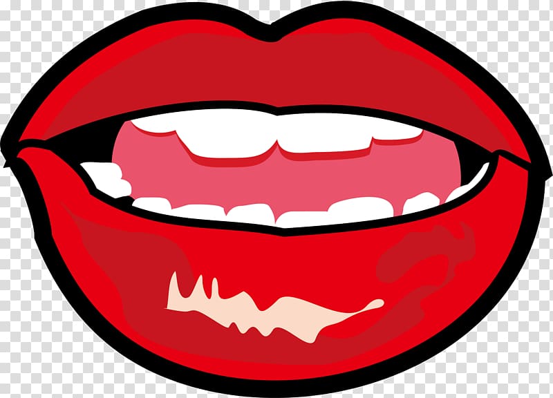 Red Lip Cartoon , Lips lips cartoon posters promotional material transparent background PNG clipart