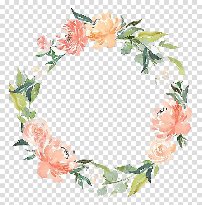 orange and green flowers wreath border, Wedding invitation Garden House Convite, wedding transparent background PNG clipart