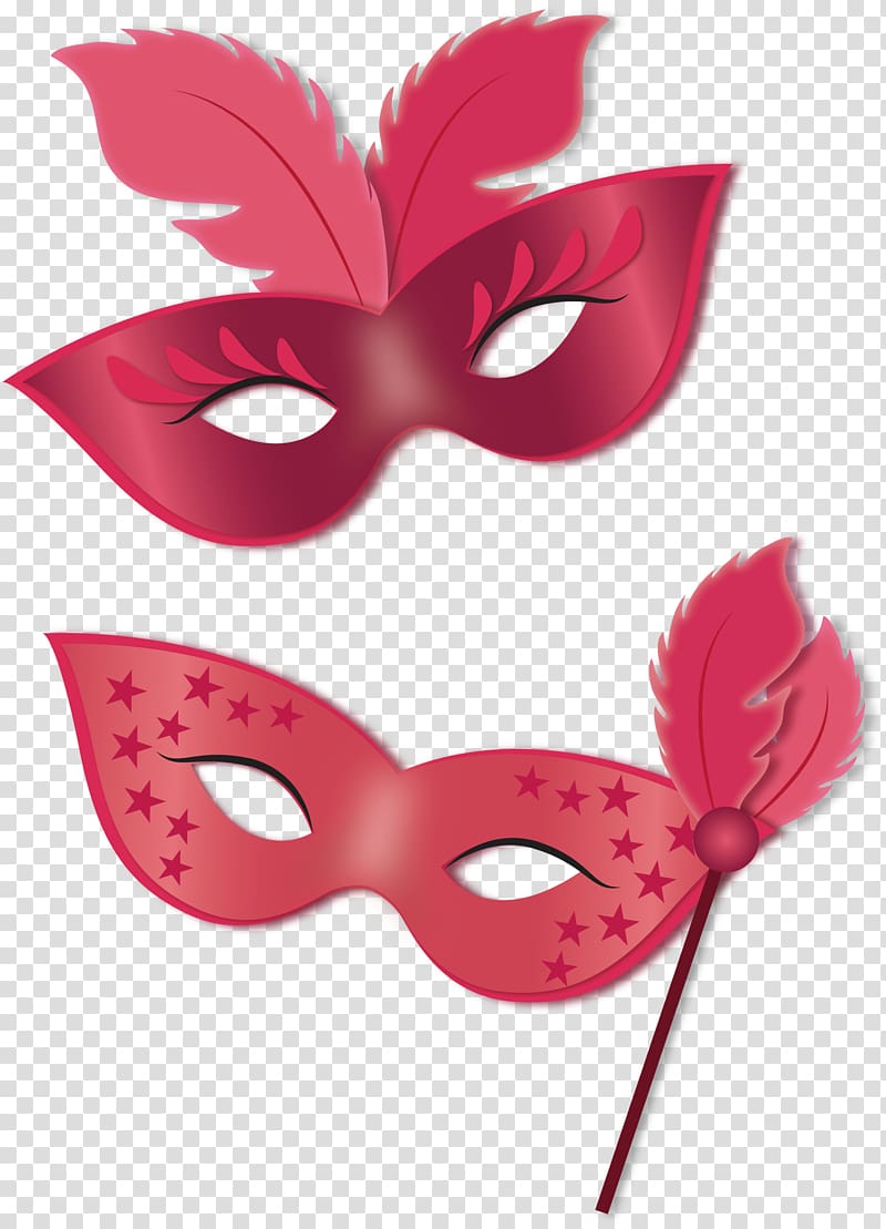 Mask Masquerade ball, Red Carnival Party Mask transparent background PNG clipart