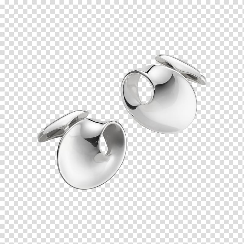 Earring Cufflink Sterling silver Jewellery, silver transparent background PNG clipart