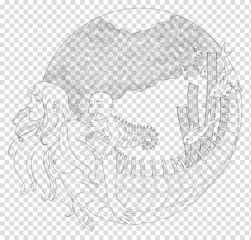 Line art Jaw Cartoon Sketch, Water Horse transparent background PNG clipart