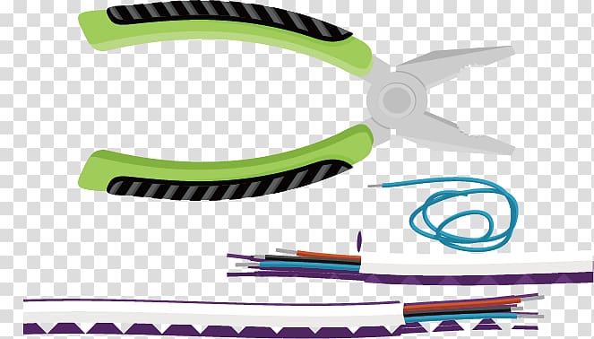 Flat design Pliers Electrical cable, pliers and wire transparent background PNG clipart