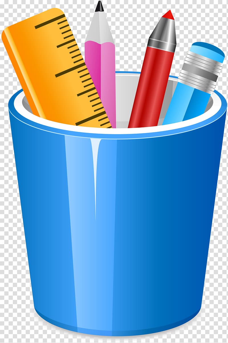 Brush pot Pencil , school supplies transparent background PNG clipart