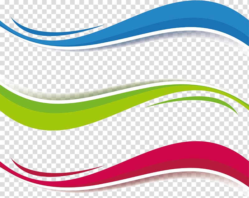 three blue, green, and red wave , Euclidean , Tricolor wave title box transparent background PNG clipart