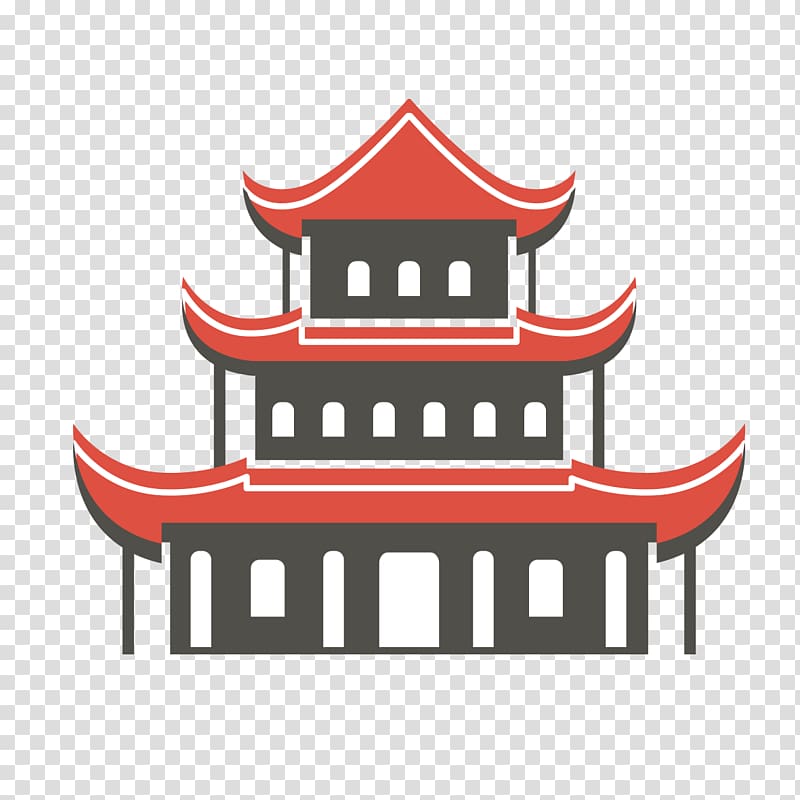 red and black shrine illustration, China Japan Temple Drawing, Japan Japanese tower transparent background PNG clipart
