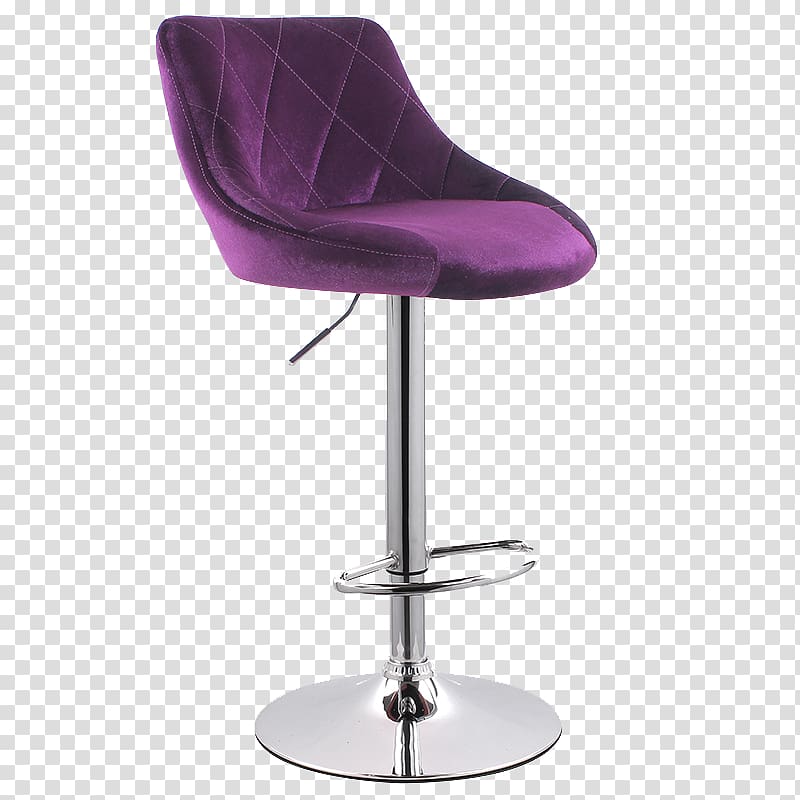 Bar stool Chair Furniture Leather, Purple bar chair transparent background PNG clipart