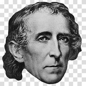 grayscale of man portrait, John Tyler transparent background PNG clipart