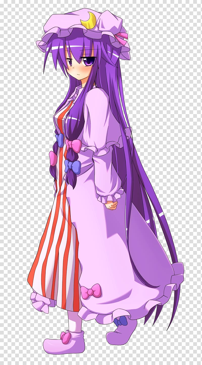 Mangaka Costume design Anime Figurine, purple hair transparent background PNG clipart