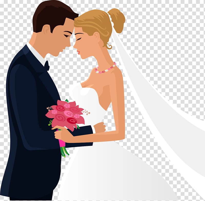 Bridegroom Marriage Wedding invitation, couple, groom and bridge illustration transparent background PNG clipart