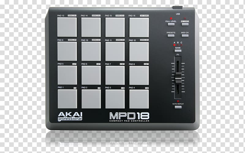 Akai MPD18 Akai MPC MIDI Controllers Akai Professional MPK Mini MKII, musical instruments transparent background PNG clipart