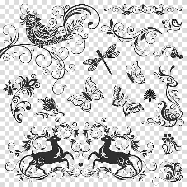 Calligraphy Illustration, Insect pattern transparent background PNG clipart