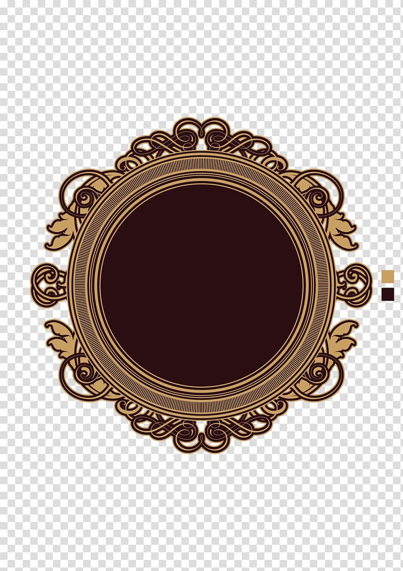 round frame illustration, Circle Badge Emblem, Vintage European pattern circular badge transparent background PNG clipart