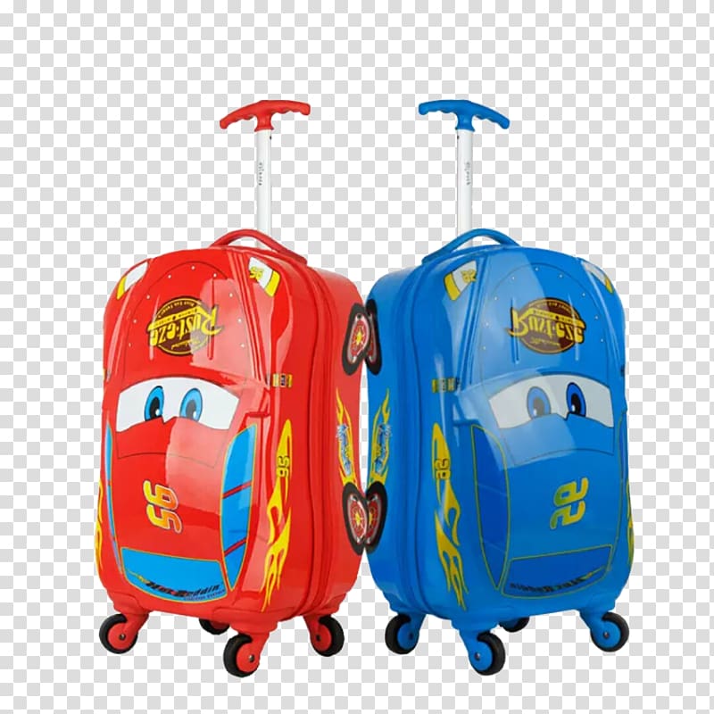 Hand luggage Suitcase Car Baggage Travel, Two cartoon suitcase transparent background PNG clipart