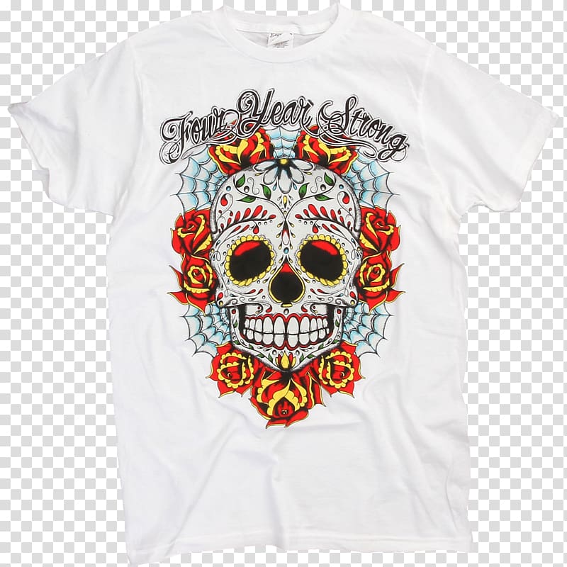 T-shirt Crew neck Calavera Neckline, sugar skulls transparent background PNG clipart