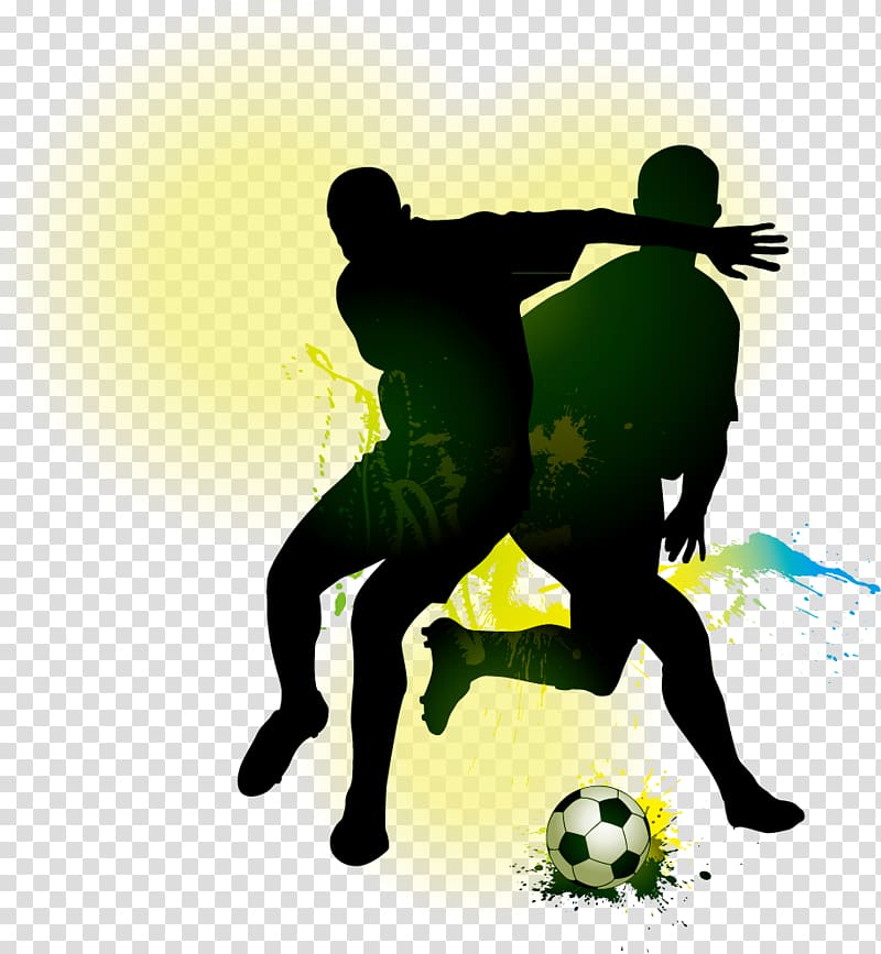 silhouette of soccer players, Football , football colors transparent background PNG clipart