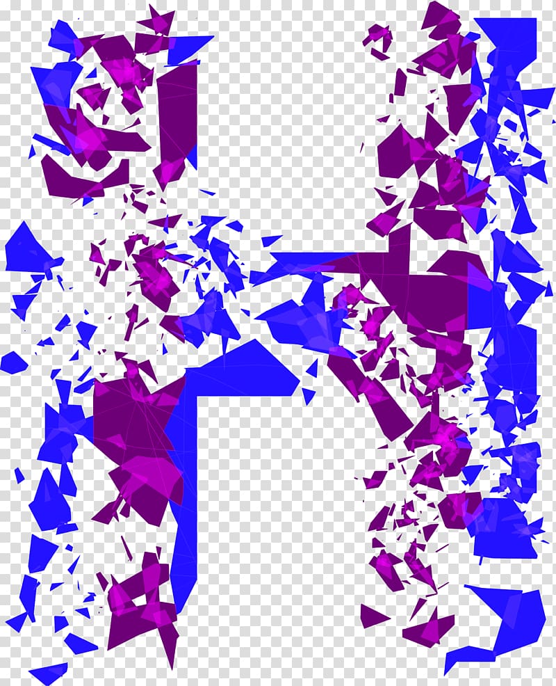 English alphabet Letter, English fragmentation effect letter H transparent background PNG clipart