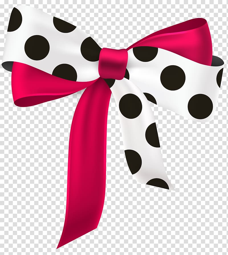 Free: Pink and white polka-dot ribbon bow , Pink ribbon Bow tie