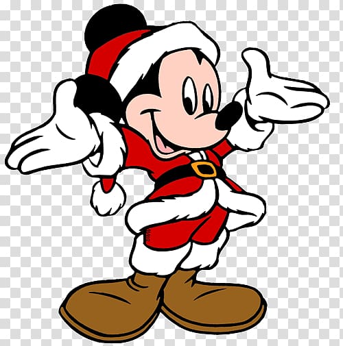 Mickey Mouse Minnie Mouse Pluto Goofy Donald Duck, Santa transparent background PNG clipart