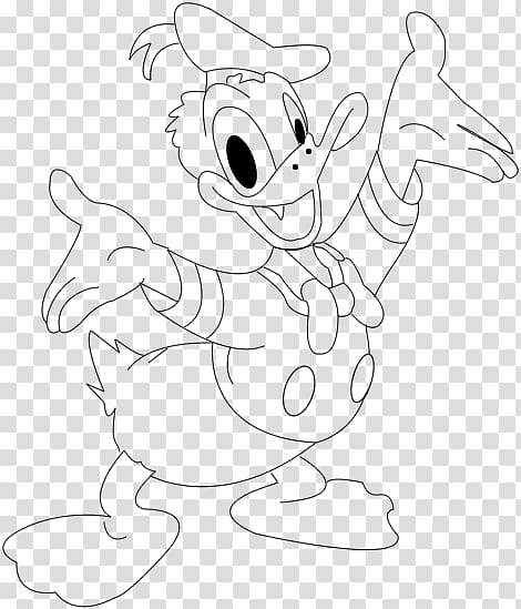 Donald Duck Black and white Drawing Coloring book, pato donald transparent background PNG clipart