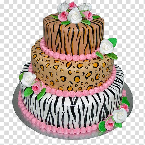 pink zebra cake clipart