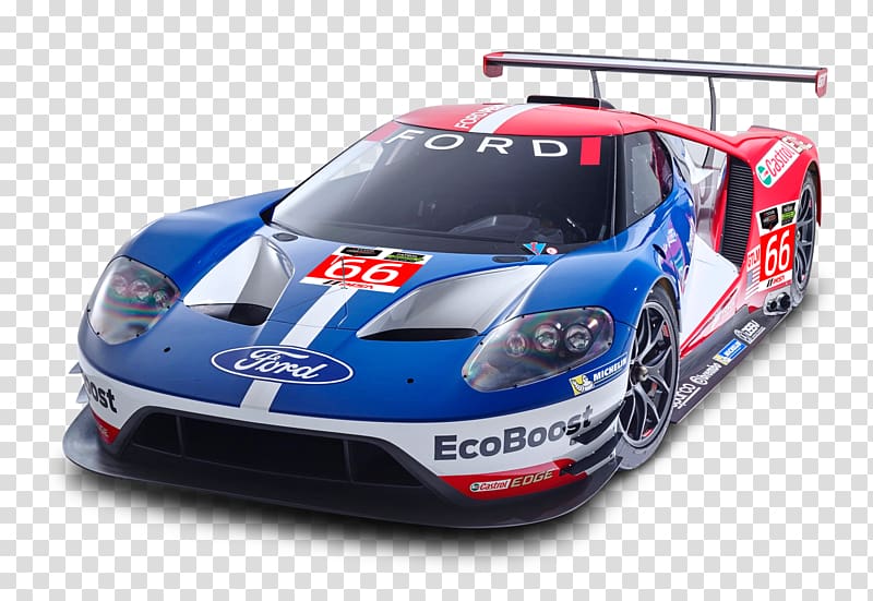 red and blue Ford coupe, 2016 24 Hours of Le Mans Ford GT FIA World Endurance Championship Ford Motor Company, Blue Ford GT Race Car transparent background PNG clipart