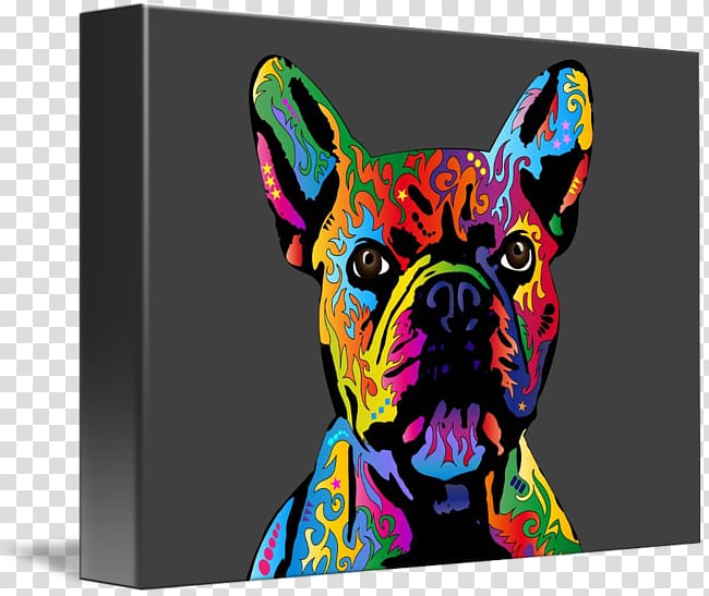Dog breed Non-sporting group French Bulldog Canvas print, IMPRESSIONISM transparent background PNG clipart