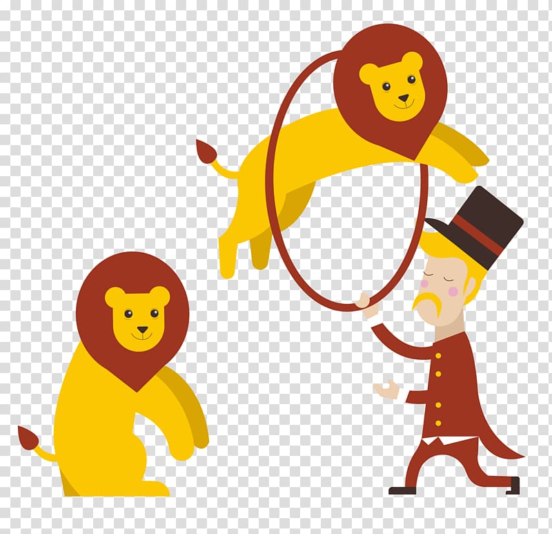 Lion Performance Circus , Hand-painted circus lion show transparent background PNG clipart