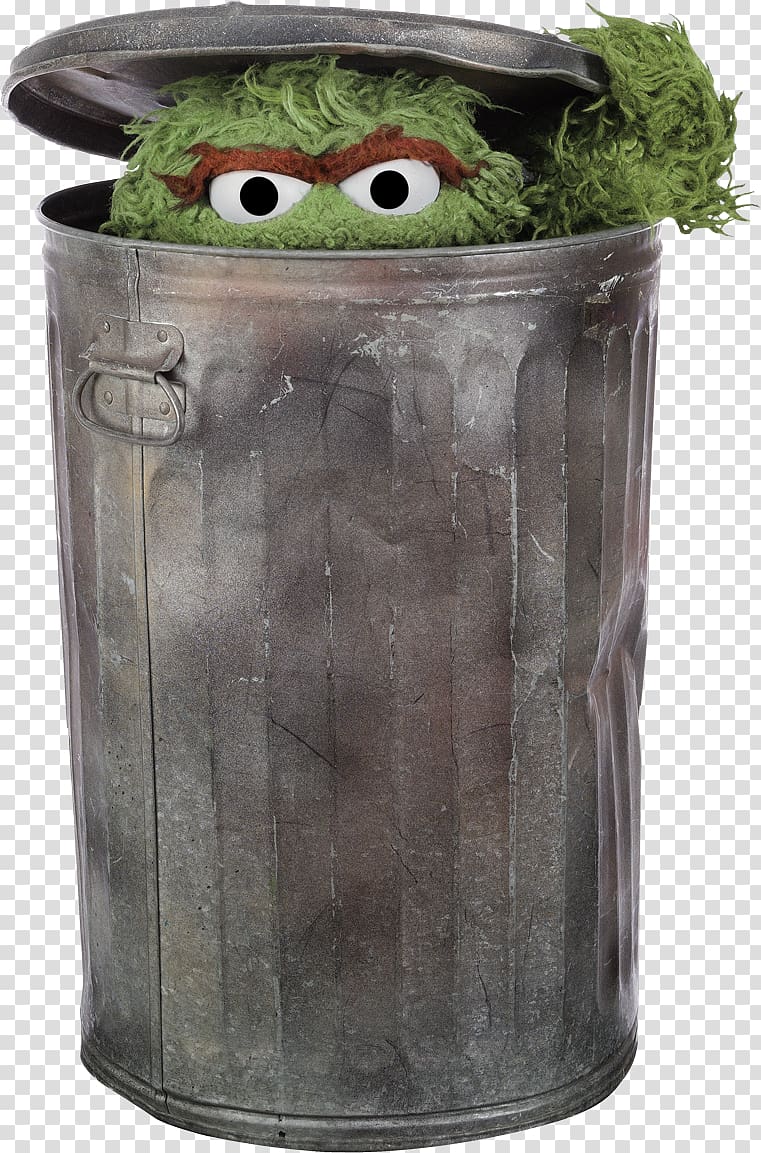 gray steel trash can, Oscar the Grouch Rubbish Bins & Waste Paper Baskets Grouches, Trash Can transparent background PNG clipart