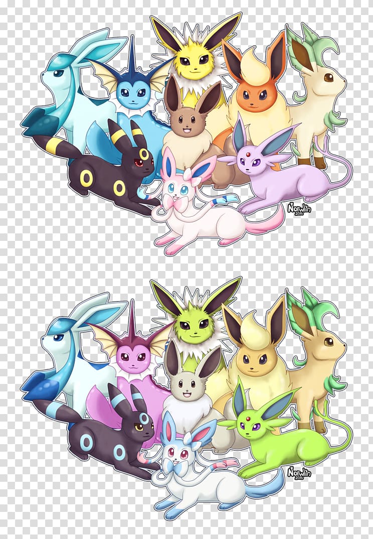 Eevee Illustration Pokémon Leafeon, shiny eeveelutions transparent background PNG clipart