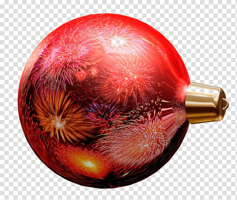 Christmas ornament Ball Sphere Bombka, Red ball transparent background PNG clipart