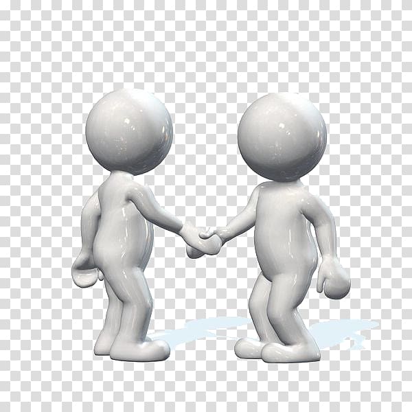 shake hands with the two 3d people transparent background PNG clipart