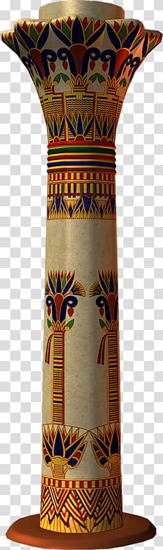 egyptian painted pillars transparent background PNG clipart